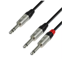 Adam Hall Y-Audiokabel 1x Klinke Stereo / 2x Klinke mono YVPP