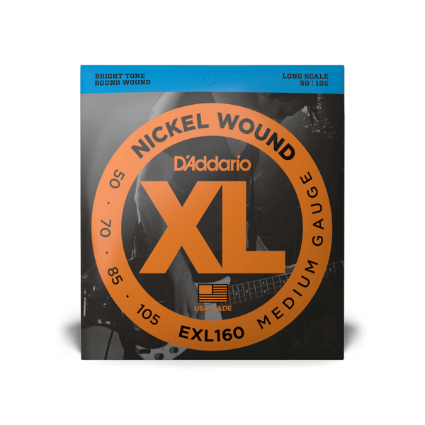 D'Addario E-Bass Saiten EXL160 Nickel Wound 50-105, Medium, Long Scale