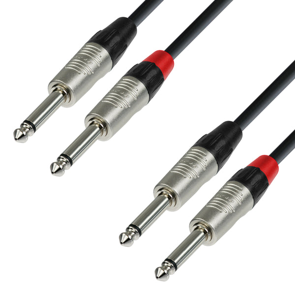 Audiokabel Twin Kabel Rean 2x Klinke mono / 2x Klinke mono K4TPP