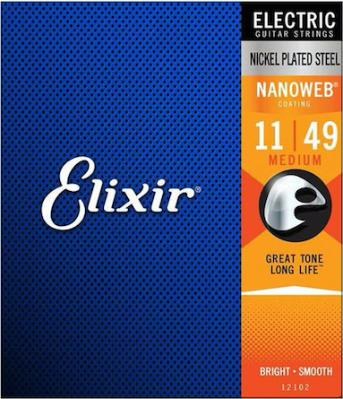 Elixir E-Gitarrensaiten Nickel Wound 11-49 Medium NANOWEB Coating