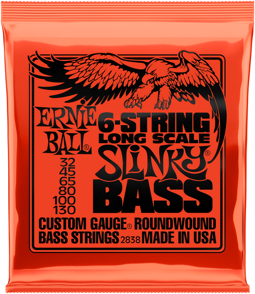Ernie Ball E-Bass Saiten Nickel Wound 6-Saiter 32-130 SLINKY BASS