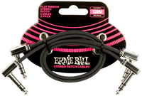 Ernie Ball Patchkabel/flach 2er Set, 30cm, Stereo, schwarz