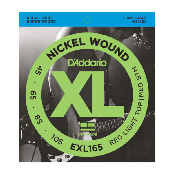 D'Addario E-Bass Saiten EXL165 Nickel Wound 45-105 Custom Light, Long Scale
