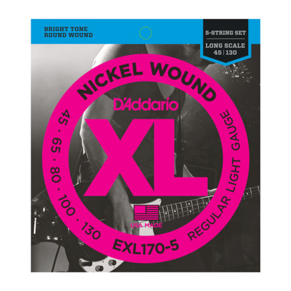 D'Addario E-Bass Saiten EXL170-5 Nickel Wound 45-130 5-String Light, Long Scale